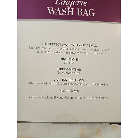 Lane Bryant Lingerie Wash Bag Nylon Mesh White 21"x22" - Picture 4 of 4